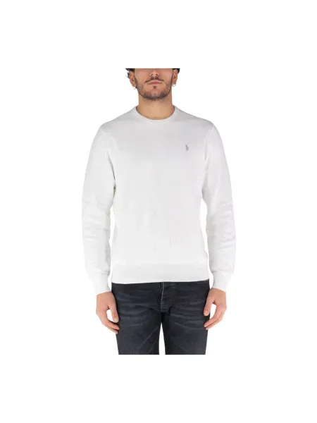 Sweter z dzianiny z wyhaftowanym logo Ralph Lauren biały