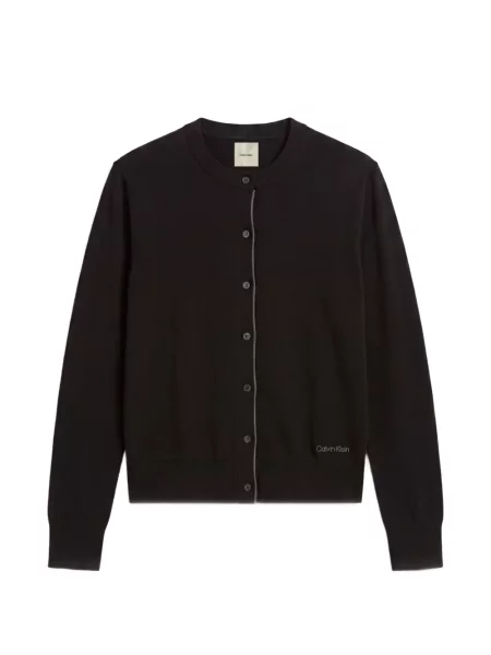 Cardigan Calvin Klein cu broderie negru