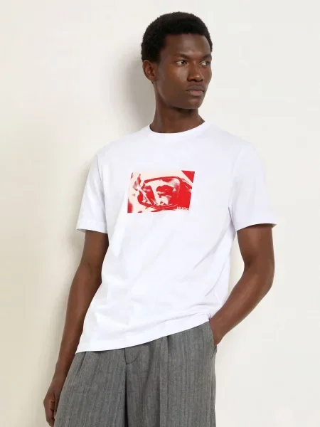 Hugo T-Shirt Dirom weiss biała