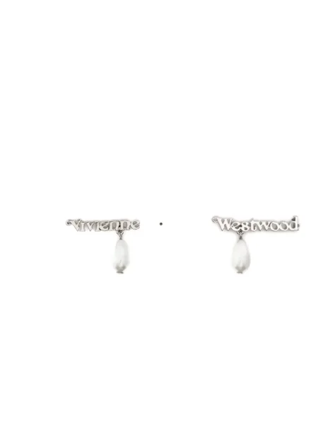 Cercei Vivienne Westwood cu perle argintiu