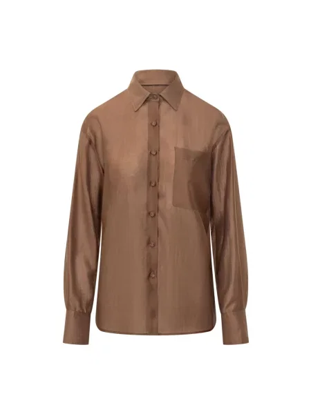 Koszula Le Sully Studio z organzy brązowa