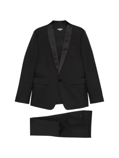 Costum Dsquared2 de costum cu un singur rând de nasturi cu rever negru