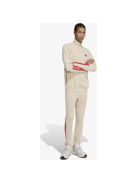 Dres adidas Stadium 3 paski czerwony S beżowy