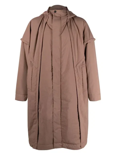 Palton Homme Plisse Issey Miyake cu glugă maro