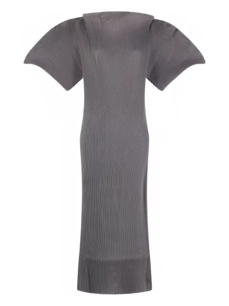 Sukienka midi Melitta Baumeister plisowana do kolan garniturowa szara