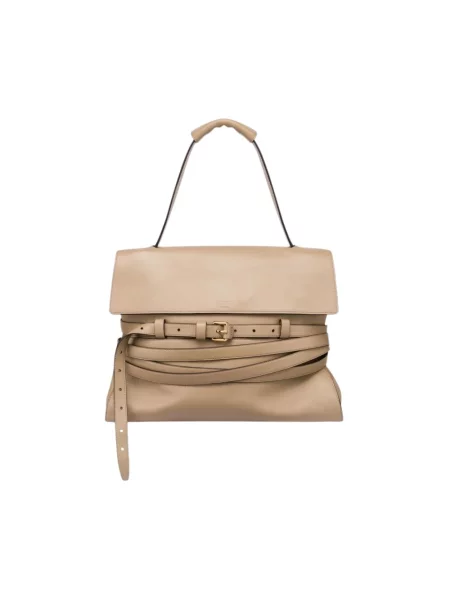 Torba Moschino wiązana beżowa