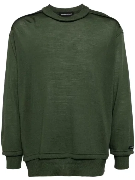 Pulover Undercover de lână cu mâneci lungi lung verde