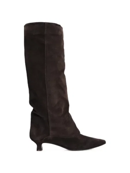 Botine The Seller din piele de căprioară maro