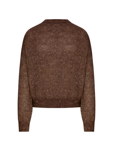 Pulover Brunello Cucinelli cu paiete maro