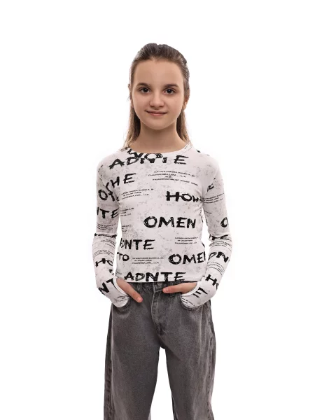 Дитячий Лонгслів LUMO віскоза/поліестер білий