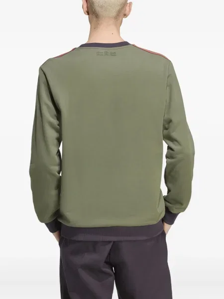 Semišové kalhoty Adidas s kapucí s kulatým výstřihem zelené