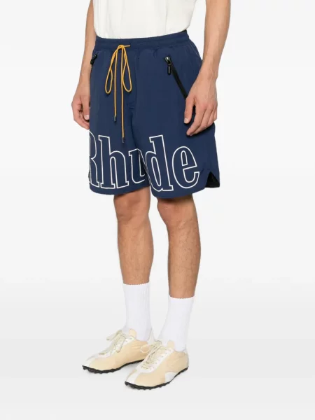 Pantaloni scurți Rhude cu imagine cu cordon albastru