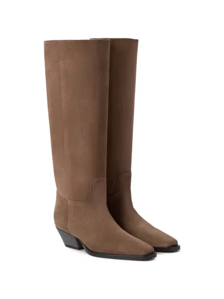 Botine Brunello Cucinelli din piele de căprioară maro