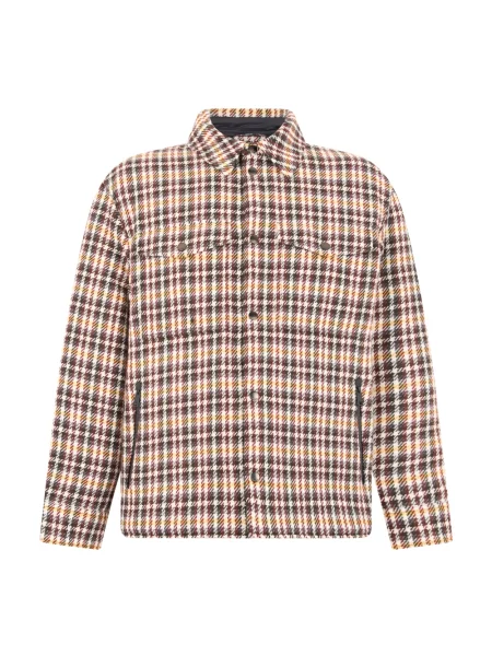 Kurtka Burberry wełniana w kratę brązowa