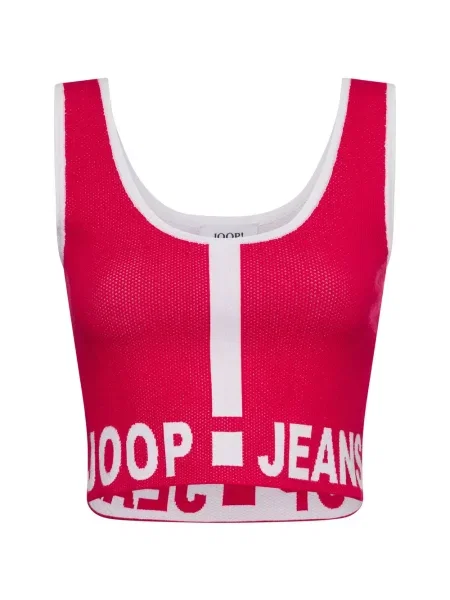 Joop Jeans Top Kobiety Sztuczne włókno jednolity M czerwony