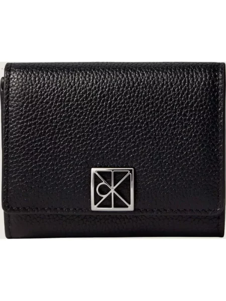Bőr pénztárca Calvin Klein fekete