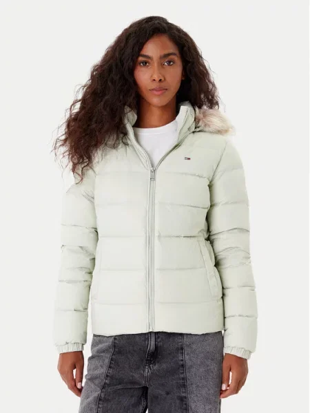 Tommy Jeans Μπουφάν πουπουλένιο Basic πράσινο