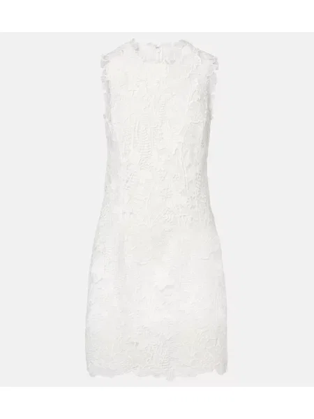 Rochie Monique Lhuillier cu model floral din dantelă alb