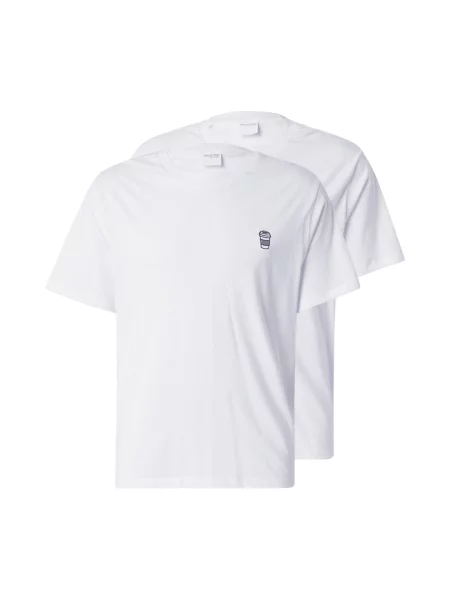 SELECTED HOMME Tricou SLH-AMIN gri / portocaliu / negru alb