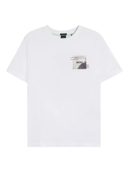 Tricou Boss cu imagine alb