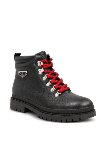 Botine Philipp Plein din piele cu imagine negru