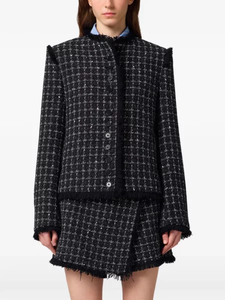Geacă Msgm din tweed negru