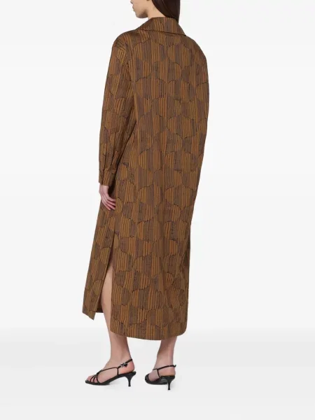 Костюм рокля тип риза Max Mara с принт кафяво