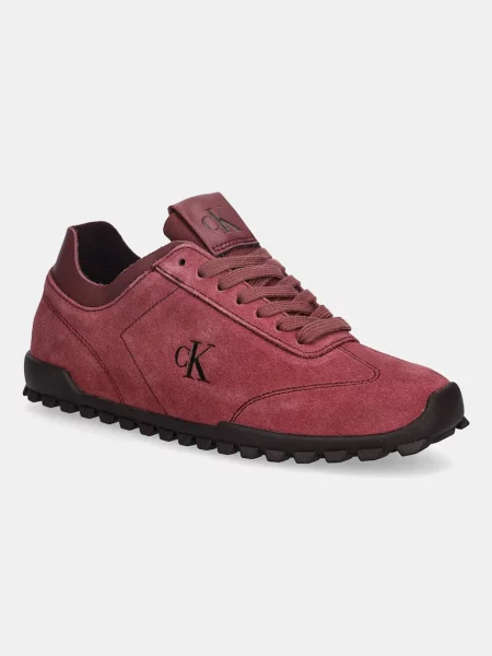 Велурени маратонки Calvin Klein LOW PROFILE RUNNER SUE MG бордо