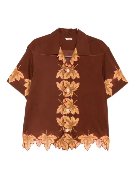 Košulja Bode s printom smeđa