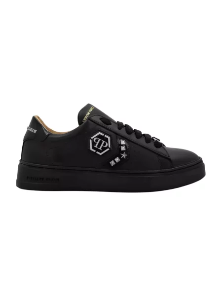 Sneakersy Philipp Plein skórzane z ćwiekami czarne