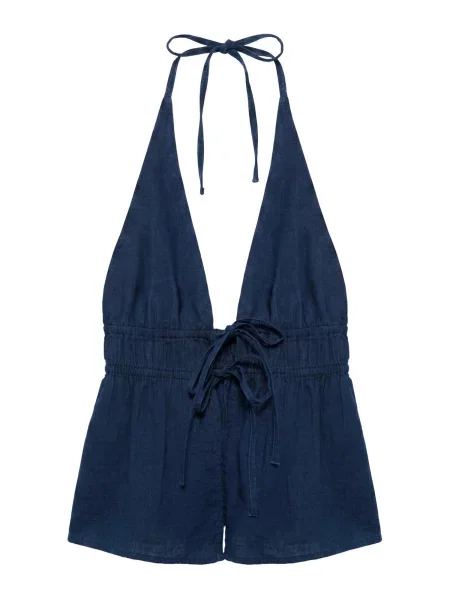 Pull&Bear Top închis albastru