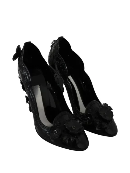 Pantofi cu toc Dolce & Gabbana cu model floral negru