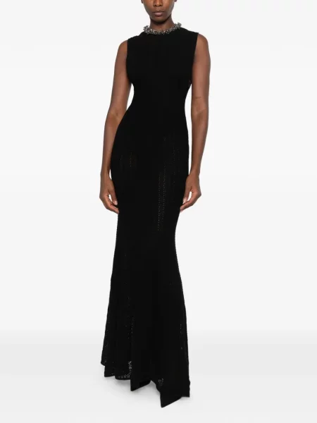 Rochie maxi Self-portrait tricotate negru