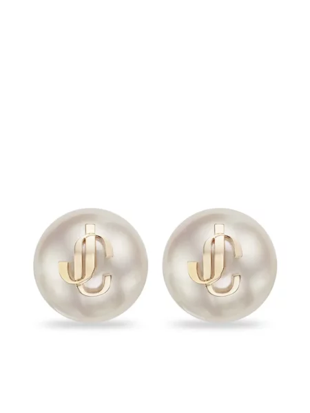 Cercei Jimmy Choo cu perle alb