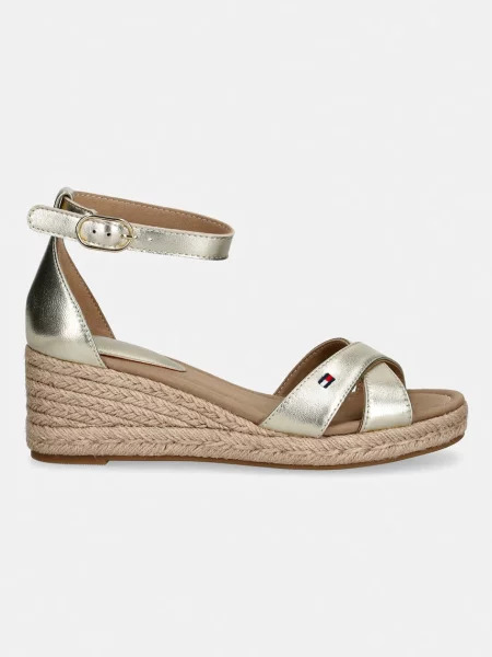 Espadrile Tommy Hilfiger Metalic Crossover Strap Zlata