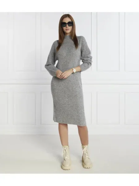BOSS ORANGE Rochie C_Fagdasa cu adaos de lână gri