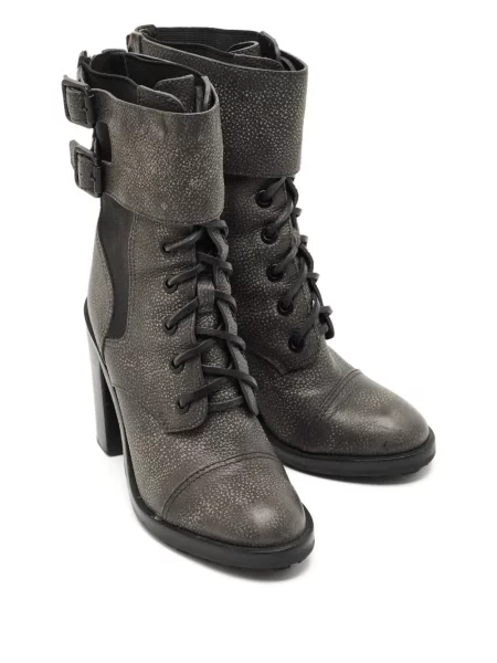 Botine Tory Burch din piele cu cataramă gri