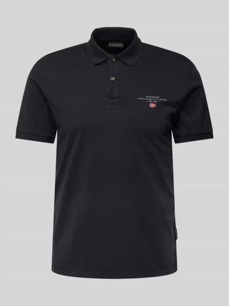 Koszulka polo o kroju regular fit z wyhaftowanym logo model ‘elbas’ Napapijri czarna