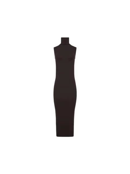 Sukienka midi Wolford z wełny merino brązowa