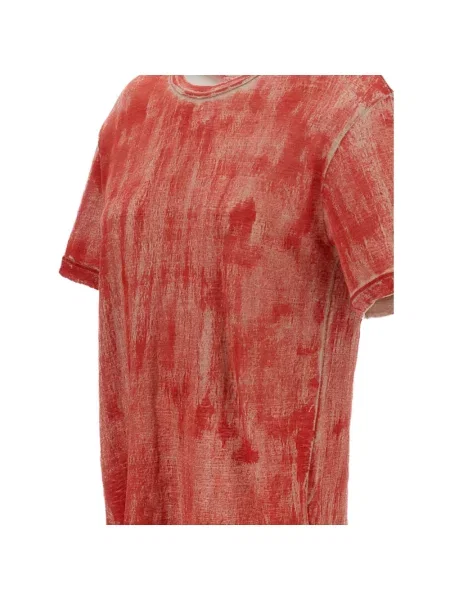 Lniana koszulka Comme Des Garcons z nadrukiem pomarańczowa