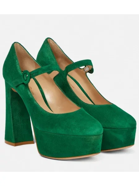 Salonarji Gianvito Rossi iz semiša zelena