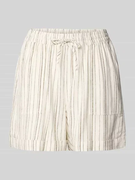 Szorty o kroju relaxed fit z mieszanki i lnu Tom Tailor Denim białe