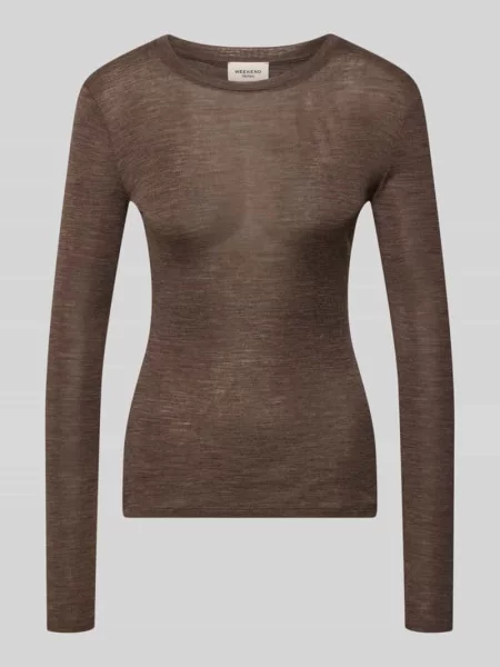 Bluzka z długim rękawem o kroju slim fit z mieszanki wełny i jedwabiu model PATTO' Weekend Max Mara