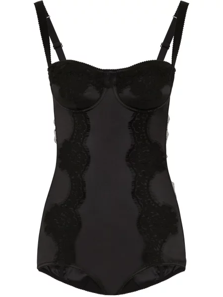 Bodi Dolce & Gabbana s čipkom crna