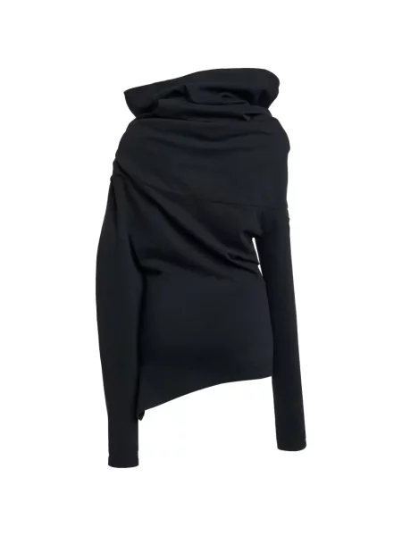 Top A.w.a.k.e. Mode asimetric drapat negru