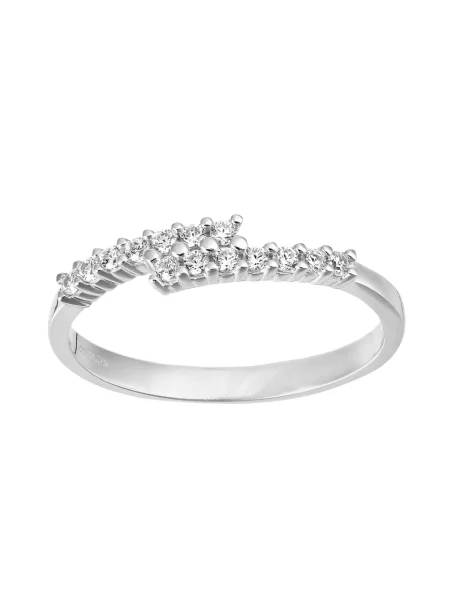 DIAMANT LETERNEL Prsteň Eternity-Ring aus Weißgold mit Zirkonia strieborná