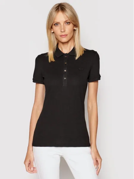 Lacoste Тениска с яка и черен