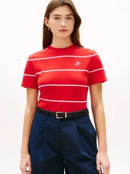Tommy Hilfiger Koszulka Kobiety czerwony|różowy w S czerwona