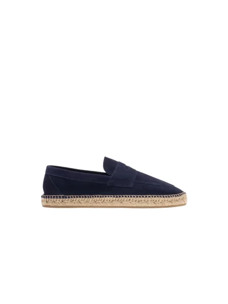 Espadryle Scarosso skórzane niebieskie