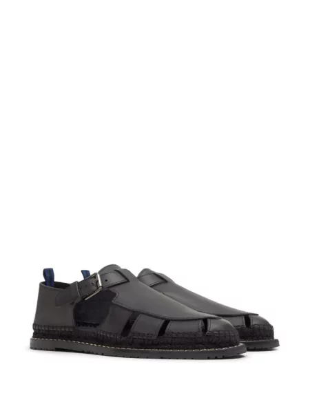 Espadrile Castaner din piele cu cataramă negru